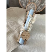 Geschenkeset I Mitbringsel Von Herzen Kleines Dankeschön Mit Trockenblumen & Kerze Geschenkeanhänger Aus Holz | Stabkerze in Holzbox von hejgoldklacks