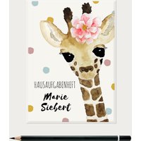 Hausaufgabenheft Hülle Mit Name, Grundschule Giraffe Mädchen von hejsue