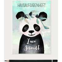 Hausaufgabenheft Hülle Mit Name, Grundschule Panda Junge Hausaufgabenheft Hülle Mit Name, Grundschule Panda Junge von hejsue