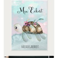 Hausaufgabenheft Hülle Mit Name, Grundschule Schildkröte Mädchen von hejsue