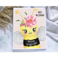 Zeugnismappe Biene Mit Blume Personalisiert Namen, Zeugnisordner Mädchen Schule von hejsue