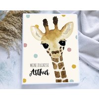 Zeugnismappe Giraffe Junge Personalisiert Mit Namen, Zeugnisordner Einschulung Schule von hejsue