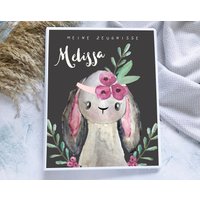 Zeugnismappe Hase Mädchen Personalisiert Mit Namen, Zeugnisordner Grundschule Einschulung von hejsue