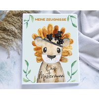 Zeugnismappe Löwe Personalisiert Mit Namen, Zeugnisordner Mädchen Junge von hejsue
