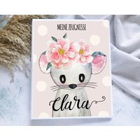 Zeugnismappe Maus Mädchen Personalisiert Mit Namen, Zeugnisordner Einschulung von hejsue