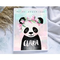Zeugnismappe Panda Mädchen Personalisiert Mit Namen, Zeugnisordner Grundschule Einschulung von hejsue