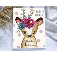 Zeugnismappe Reh Mädchen Personalisiert Mit Namen, Zeugnisordner Zeugnisheft von hejsue