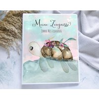 Zeugnismappe Schildkröte Rosa Personalisiert Mit Namen, Zeugnisordner Mädchen Junge von hejsue