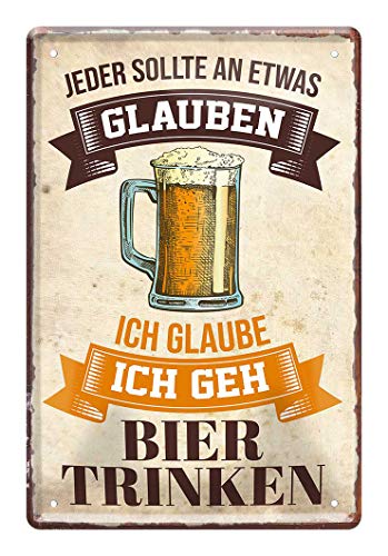 Metallschild Blechschild Bier trinken Bar Kneipe Wand Küche Deko Vintage Retro ! 