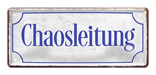 Chaosleitung Schild - Retro Deko Blechschild - lustige Metallschilder Dekoration für Job Büro Arbeitsplatz Firma Betrieb Schreitisch Lager - witzige Geschenkidee Chefin Chef Boss Meister - 28x12cm von helges-shop