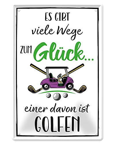 Golf Metallschild - Blechschild mit witzigem Spruch für Golfer Golferinnen - Retro Deko Schild - Geschenk für Golfspieler Golflehrer Golf-Begeisterte - Dekoration Golfsport Clubhaus - 20x30cm von helges-shop