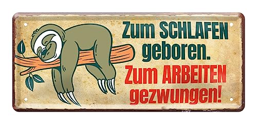 Lustiges Deko Blechschild zum Thema Work Life Balance - witzige Schilder Dekoration für Lieblingsplatz Arbeitsplatz Jugendzimmer - 28 cm x 12 cm von helges-shop