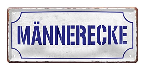 helges-shop Blechschild Männerecke - Retro Dekoschild für Stammtisch Kneipe Pub Vereinsheim WG - 28x12cm von helges-shop