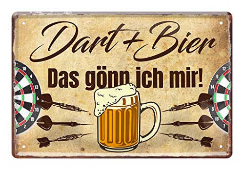 helges-shop Dart Schild - Blechschild - Darts Dekoration Metallschild für Dartspieler - schöne Deko für Dartscheibe - Dart Zubehör Fanartikel - lustiger Dart Spruch - Geschenke für Dart Fan - 30x20cm von helges-shop