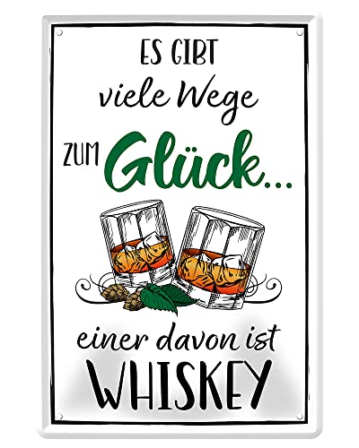 helges-shop Dekoratives Whiskey Retro Blechschild mit schönem Spruch - 20 cm x 30 cm von helges-shop