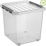 Helit Aufbewahrungsbox H6163002 38 L Transparent Polypropylen 40 x 40 x 40 cm 6 Stück Helit Aufbewahrungsbox H6163002 38 L Transparent Polypropylen 40 x 40 x 40 cm 6 Stück von helit