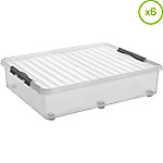 Helit Aufbewahrungsbox H6163102 60 L Transparent Polypropylen 80 x 50 x 20 cm 6 Stück von helit