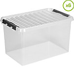 Helit Aufbewahrungsbox H6163402 72 L Transparent Polypropylen 60 x 40 x 42 cm 6 Stück Helit Aufbewahrungsbox H6163402 72 L Transparent Polypropylen 60 x 40 x 42 cm 6 Stück von helit