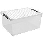 Helit Aufbewahrungsbox Kunststoff Q Line Transparent 120 Liter 373 (H) x 701 (B) x 407 (T) mm 6 Stück von helit