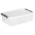 Helit Aufbewahrungsbox Kunststoff Q Line Transparent 32 Liter 180 (H) x 600 (B) x 400 (T) mm 6 Stück von helit