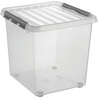 helit Aufbewahrungsbox "the q-line", mit Deckel, 360° schwenkbare Rollen, 38 Liter, transparent helit Aufbewahrungsbox "the q-line", mit Deckel, 360° schwenkbare Rollen, 38 Liter, transparent von helit