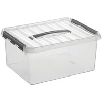 helit Aufbewahrungsbox "the q-line", mit Deckel u. Tragegriff, 15 Liter, transparent helit Aufbewahrungsbox "the q-line", mit Deckel u. Tragegriff, 15 Liter, transparent von helit