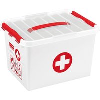 helit Aufbewahrungsbox "the q-line", mit Deckel u. Tragegriff, 22 Liter, weiß/rot helit Aufbewahrungsbox "the q-line", mit Deckel u. Tragegriff, 22 Liter, weiß/rot von helit