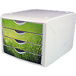 helit Schubladenbox mit 4 Schubladen Weiß, Grün 26,2 cm von helit