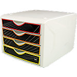 helit Schubladenbox mit 4 Schubladen Weiß, Mehrfarbig 26,2 cm von helit