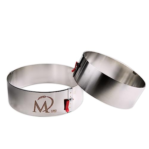 Marcel Paa Tortenring runder verstellbar Backrahmen (Ø 18-30cm - Höhe 7cm) funktionale Tortenform fixierbar - Backring zur Tortenzubereitung - Backrahmen rund zum Schichten und Dekorieren von hello sweety