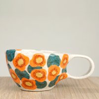 Kapuzinerkresse Keramik Kaffeetasse, Keramiktasse, Bemalte Tasse, Einweihungsgeschenk, Hochzeitsgeschenk, Geburtstagsgeschenk, Geschenk Zum Muttertag Kapuzinerkresse Keramik Kaffeetasse, Keramiktasse, Bemalte Tasse, Einweihungsgeschenk, Hochzeitsgeschenk, Geburtstagsgeschenk, Geschenk Zum Muttertag von hellomaeshop