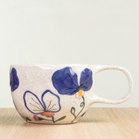 stiefmütterchen Keramik Kaffeetasse, Keramiktasse, Bemalte Tasse, Einweihungsgeschenk, Hochzeitsgeschenk, Geburtstagsgeschenk, Muttertagsgeschenk stiefmütterchen Keramik Kaffeetasse, Keramiktasse, Bemalte Tasse, Einweihungsgeschenk, Hochzeitsgeschenk, Geburtstagsgeschenk, Muttertagsgeschenk von hellomaeshop