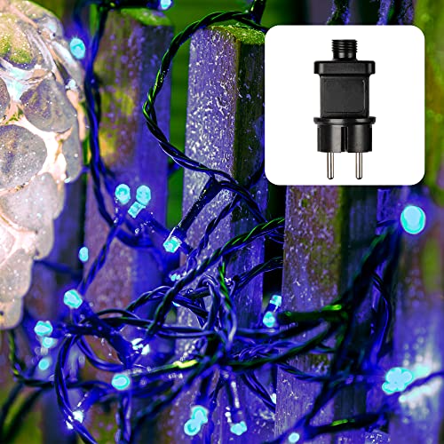 hellum LED Lichterkette Außen oder Innen I Lichterkette Blau I Lichterkette LED strombetrieben mit 40 LED I <59 lm I Weihnachtsbaumbeleuchtung mit Kabel in Grün I 560442 von hellum