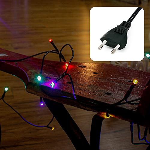 hellum LED Mini Lichterkette Innen, 20 bunte LED, 285cm beleuchtete Länge, mini lichterkette bunt innen mit Stecker, als Weihnachtsbaum Lichterkette oder Partybeleuchtung, 577556 von hellum