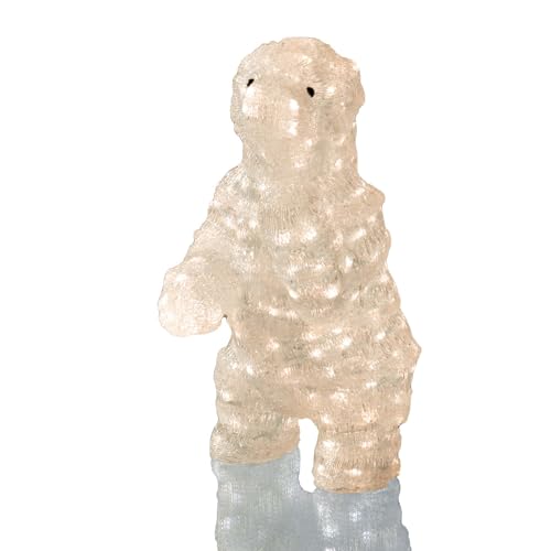 Hellum 575163, LED - Eisbär, Außendekoration, mit 200 warm-weißen LED´s, L: 25 cm, B: 25 cm, H: 50 cm, inkl. Trafo von hellum