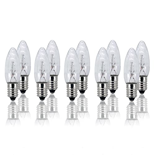 Hellum Ersatz-Kerzen für Schwibbogen, 10 Stück 8V 1,5W Riffelkerze für Weihnachtsbaum Kerzen Lichterketten außen & innen mit 30 Brennstellen, Birnen für Lichterbogen E10/ 8V/ 1,5W/ 15 Lumen 950007 Hellum Ersatz-Kerzen für Schwibbogen, 10 Stück 8V 1,5W Riffelkerze für Weihnachtsbaum Kerzen Lichterketten außen & innen mit 30 Brennstellen, Birnen für Lichterbogen E10/ 8V/ 1,5W/ 15 Lumen 950007 von hellum