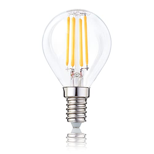 hellum E14 LED Glühbirne, G45 LED Lampe 4,5W als Ersatz Leuchtmittel für 40-Watt Glühbirne, LED E14 warmweiß mit 2700 Kelvin, 470 Lumen LED Filament Klar, 1 Stück 208115 von hellum