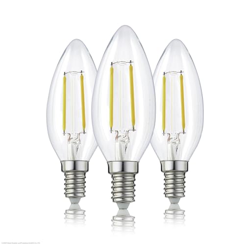 hellum LED Lampen E14 warmweiß, 3 Stück, Klare LED Glühbirne kerzenform als Ersatz für Glühbirne 25 Watt, Helligkeit 250 Lumen, 2700 Kelvin LED E14 warmweiß, 3x 207101 von hellum