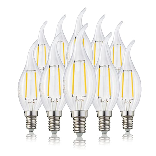 hellum LED Glühlampe, 10er Kerzen-Windstoß Glühbirne E14 LED warmweiß, 250 Lumen Windstoßkerze E14 Leuchtmittel 2W Glühbirne entspricht 25-Watt Kerzenbirnen, 2700 Kelvin Warmweiß klar 220537 hellum LED Glühlampe, 10er Kerzen-Windstoß Glühbirne E14 LED warmweiß, 250 Lumen Windstoßkerze E14 Leuchtmittel 2W Glühbirne entspricht 25-Watt Kerzenbirnen, 2700 Kelvin Warmweiß klar 220537 von hellum