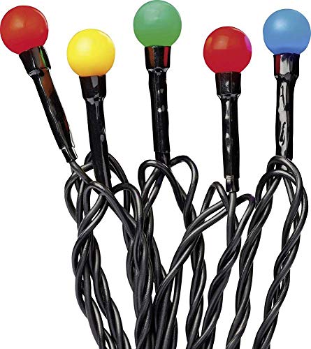 hellum Kugel Lichterkette mit Timer, LED Lichterkette innen mit 20 bunte LED Kugeln, Partybeleuchtung beleuchtet 190cm, Batteriebetrieben indoor für Party, Gerten, Weihnachten Dekoration, 521238 von hellum