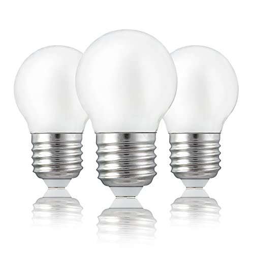 Hellum E27 LED Warmweiß Glühbirne, 3 Stück, Matt, 4,5W, 470 lm, Mini Globe Kugel, Filament, Klein 209211 von hellum