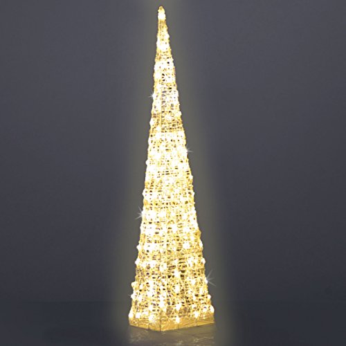 Hellum LED Pyramide Weihnachten, LED Weihnachtspyramide 150cm hoch, Metallrahmen mit Acrylschnüren, 150 LED warmweiß, LED Pyramide Lichterkegel für Draußen & Drinnen, Weihnachtsbeleuchtung, 568332 von hellum