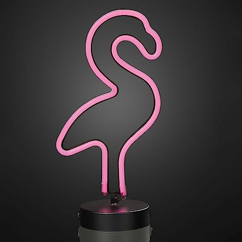 hellum NEON LED-Lichtschlauch Flamingo für innen, Lichterschlauch, pink, 109 LED, H: 30cm, Bar, Party Hochzeit Kinderzimmer Wohnzimmer Wintergarten Weihnachten, indoor 150469/522976 von hellum