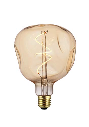 hellum 523492 LED-Soft-Filament-Lampe „Eric“ / 12,5x17,5 cm/Bernstein / 4 W warmweiß / E27 Sockel/living choice von hellum