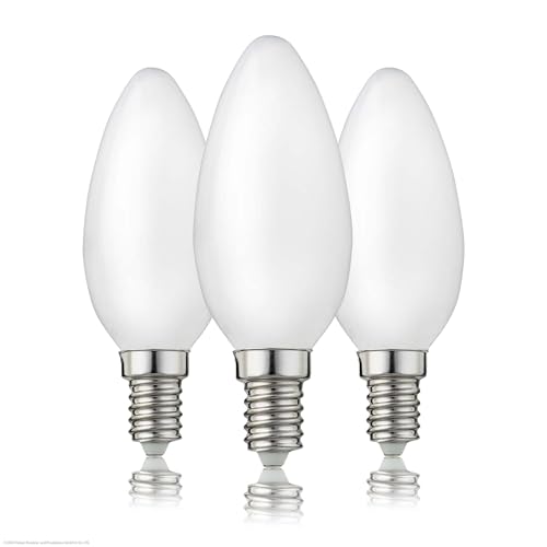 hellum LED Glühbirne E14 Kerzenlampe warmweiß, 3 Stück, 2,5W, E14 LED warmweiß mit 250 Lumen LED Filament, Leuchtmittel E14 ersetzt 25-Watt Glühbirne, C35, 2700 Kelvin matt, 220216 von hellum