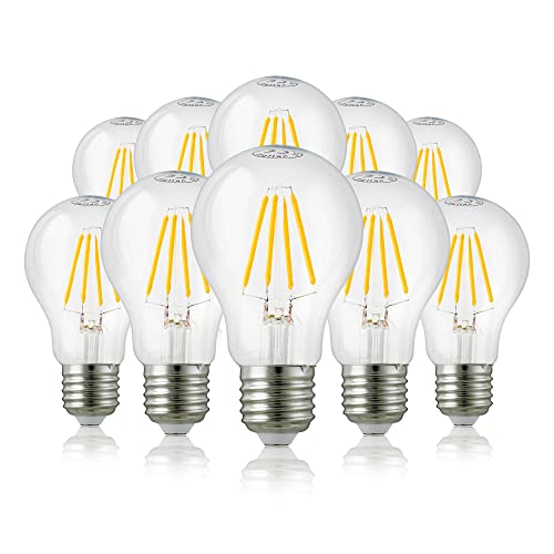 hellum LED Glühbirne E27, 10er E27 4W warmweiß LED Lampe mit 470 Lumen LED Filament, E27 Vintage Led Leuchtmittel ersetzt 40-Watt Glühbirne, 2700 Kelvin warmweiss Klar, 206104 von hellum