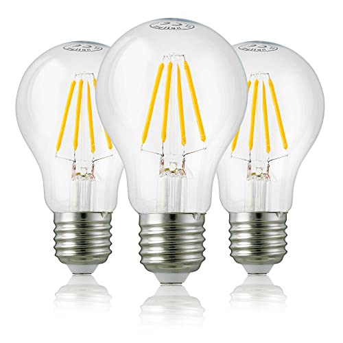 hellum LED Glühbirne E27, 3er E27 4W warmweiß LED Lampe mit 470 Lumen LED Filament, E27 Vintage Led Leuchtmittel ersetzt 40-Watt Glühbirne, 2700 Kelvin warmweiss Klar, 206104 von hellum