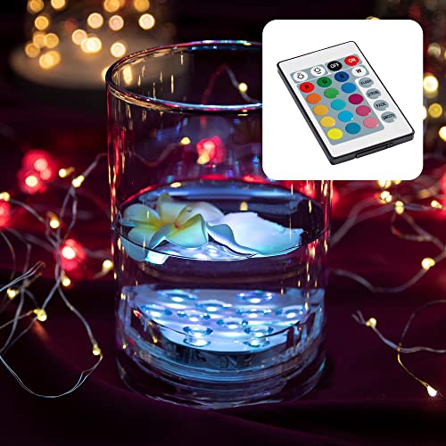 hellum Unterwasser Licht mit Fernbedienung und 16 Farben, Pool Beleuchtung Unterwasser Licht Farbwechsel 1 Stück, Pool Licht batteriebetrieben, Teichbeleuchtung 7x2,9cm 522945 von hellum
