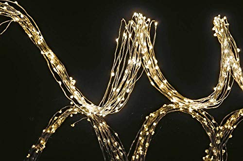 hellum LED-Lichterkette außen Girlande Tauperlen Kupferkabel 192 warm-weiße LED beleuchtet 2m LED-Lichterkette Timer+Trafo für Garten Balkon Terrasse Party Hochzeit Weihnachten Innen+Außen 577464 von hellum