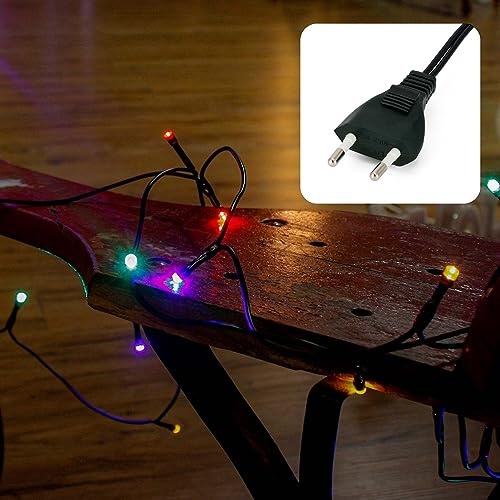 hellum Lichterkette 20 LED, 2,85m Länge, Lichterkette innen, klassisch warmweiß, 59lm, Lichterkette grün mit Stecker, Weihnachtsbaum Lichterkette 151008 von hellum